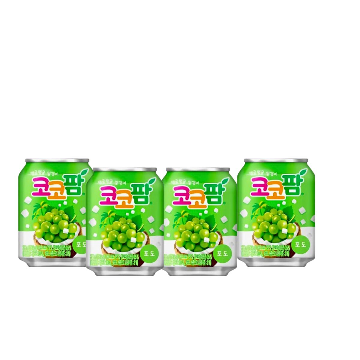 Kit com 4 Sucos Coco Palm uva com pedaços de coco Lata 238ml