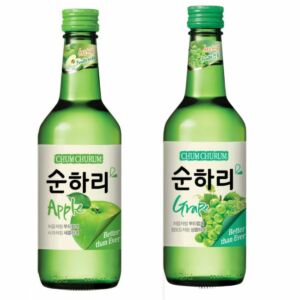Kit com 2 Soju Bebida Coreana Uva e Maçã 360ml