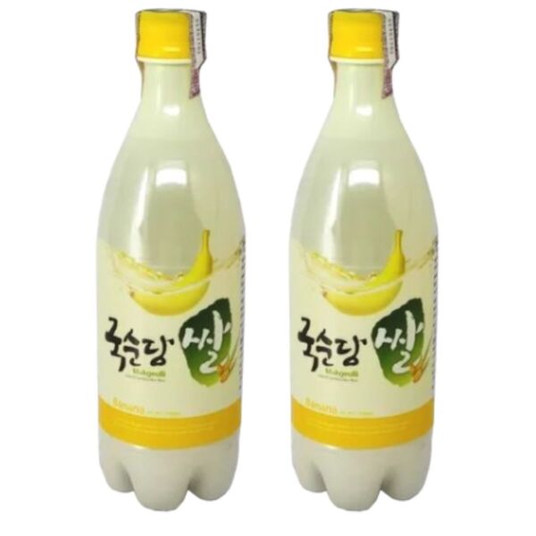 Kit Vinho de Arroz Coreano Makgeolli Banana 750ml